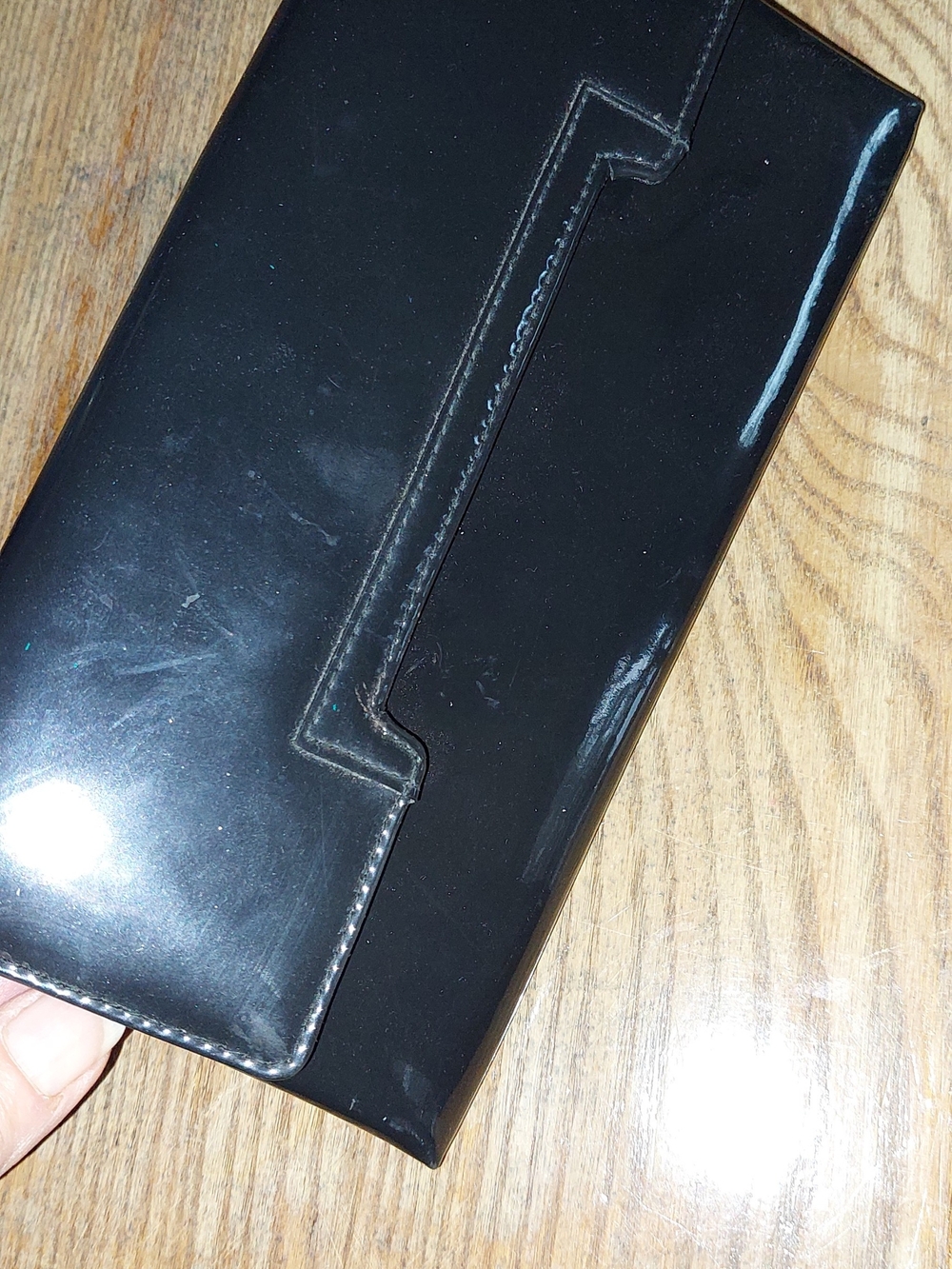 Vintage WomenBlack Patent Clutch Wallet - Unbranded